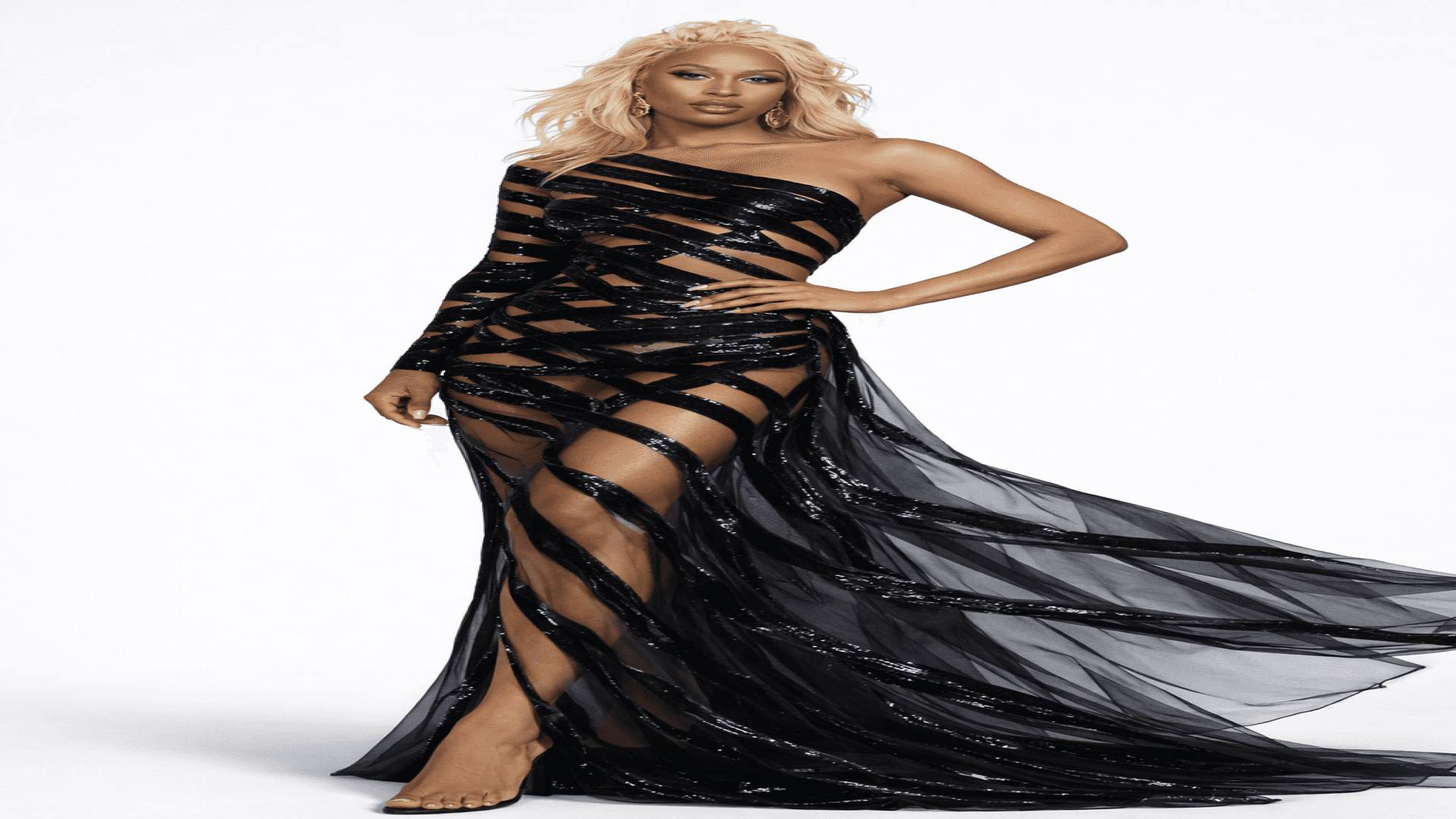 GODDE$$ in elegant black gown